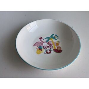 Sanrio Hello Kitty Beach Summer Tropical Ceramic Pasta Dinner Bowl Flamingo NEW